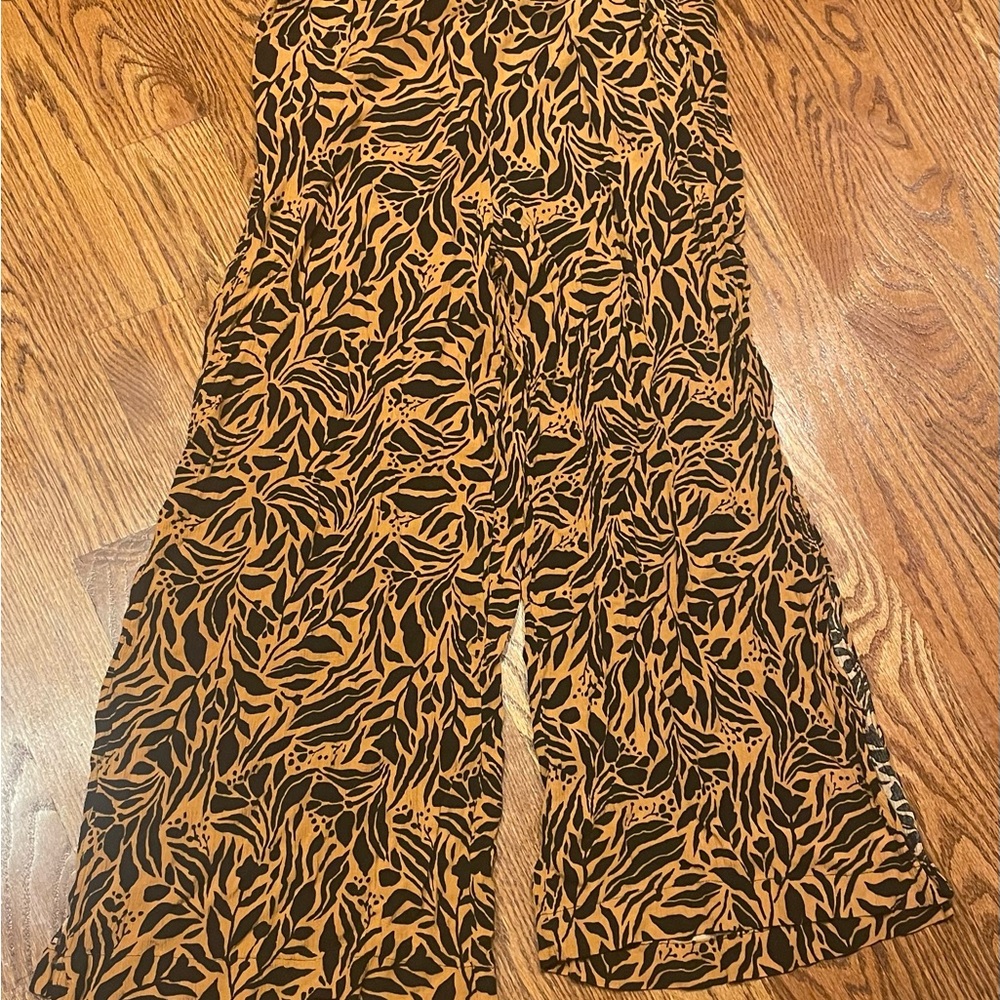 Animal Print Wide-Leg Pants